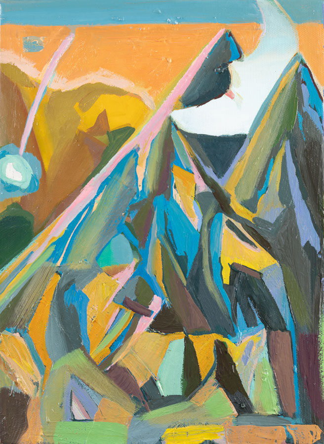 Falling Star | Mountains | Moon | Oil Painting