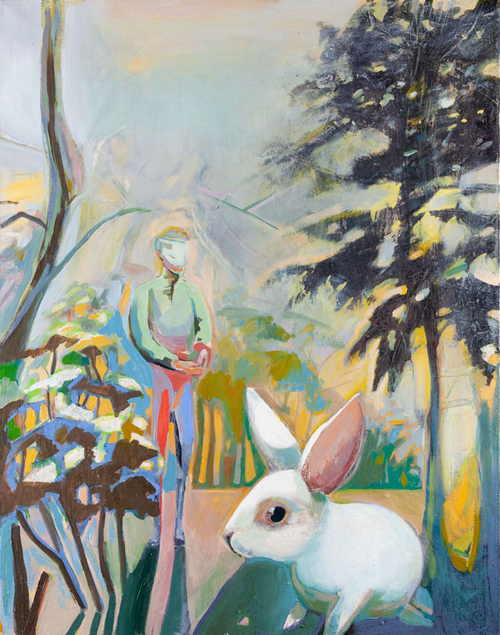 Bunny | Desolate Landscape | Yellow Sky | Oil Painting