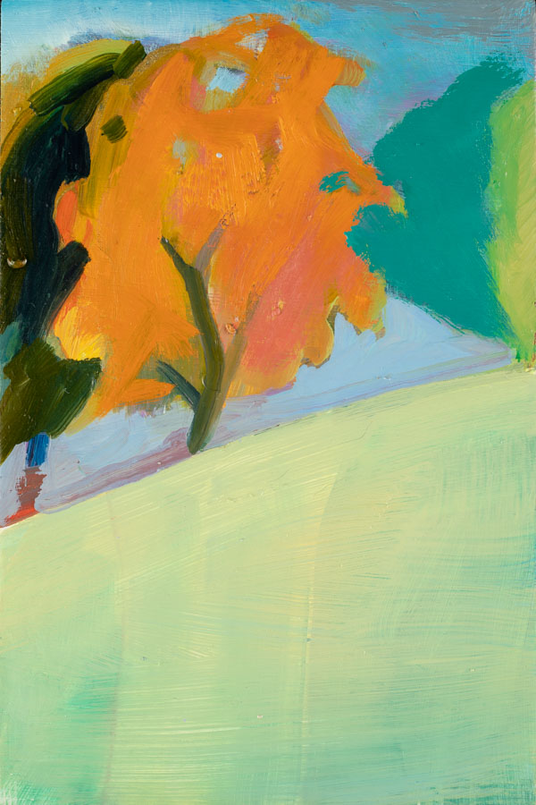 Tree | Orange | Slope | Oil Painting