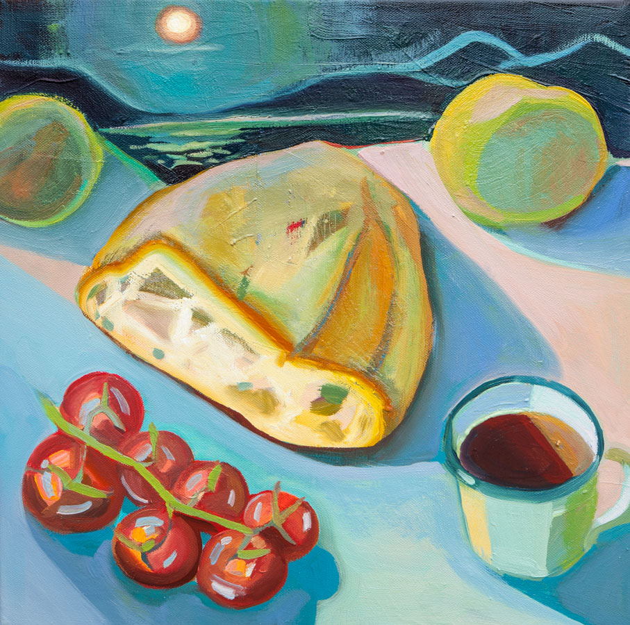 Bread | Moon | Still Life | Tomatoes | Painting