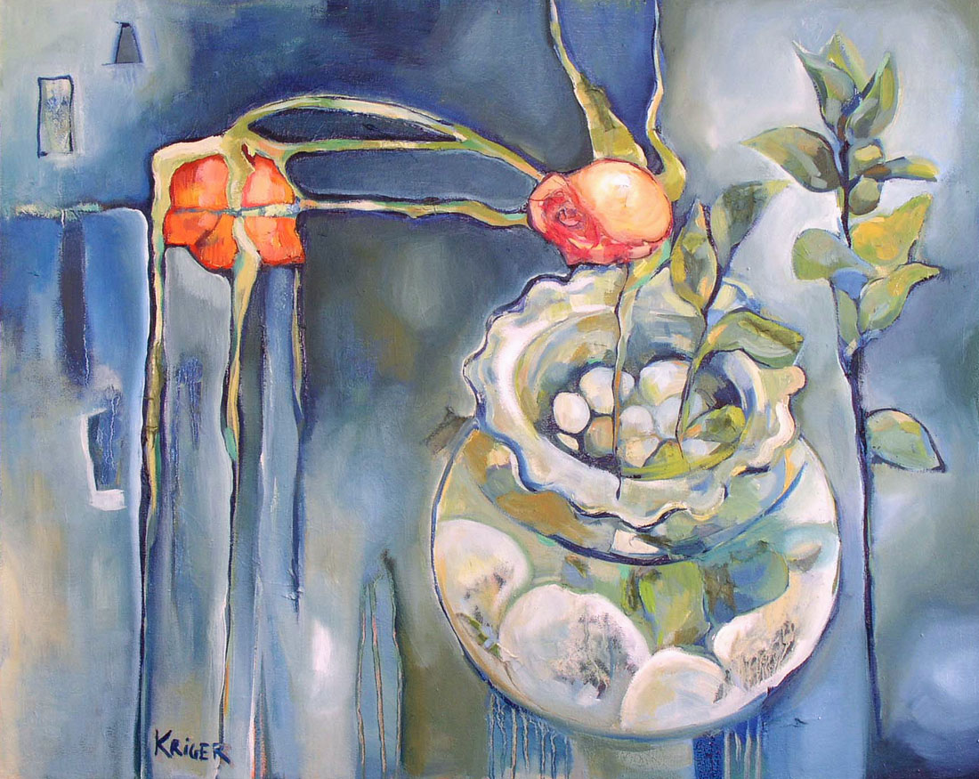 Flowers | Glass | Bowl | Oil Painting | Oil Painting