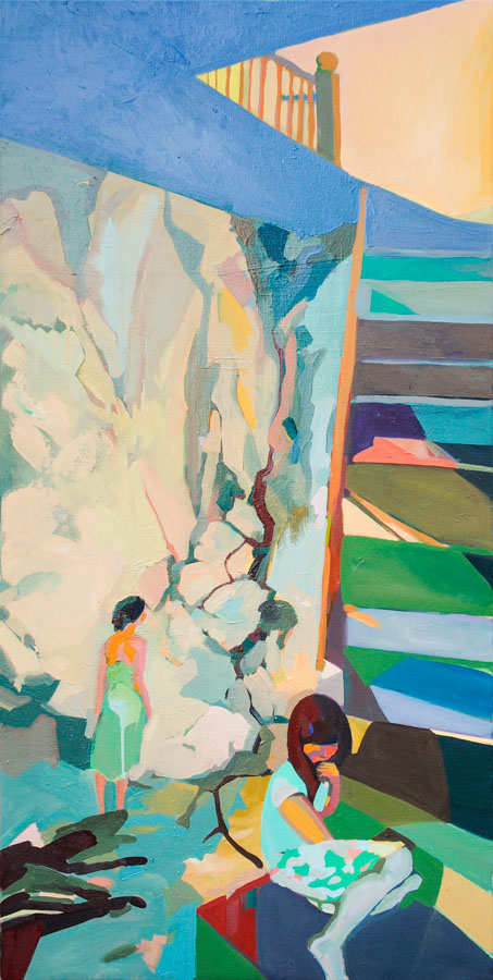 Mexico | Stairs | Women | Oil Painting