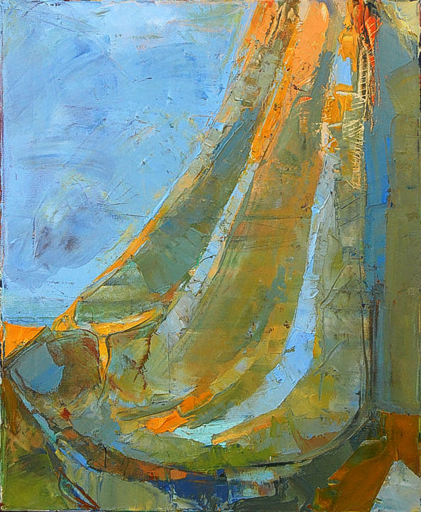 Orange | Blue | Drapery | Oil Painting