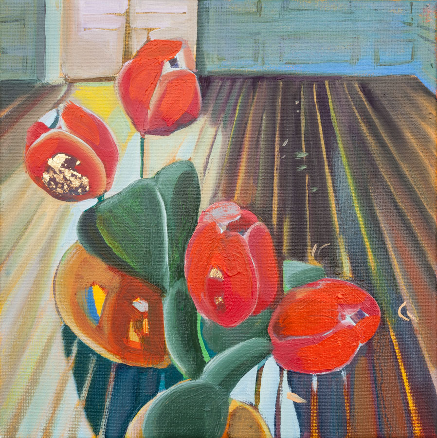 Tulips | Interior | Wood | Oil Painting