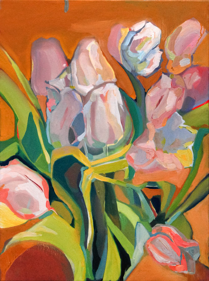 Tulips | Pink | Orange | Flowers | Oil Painting